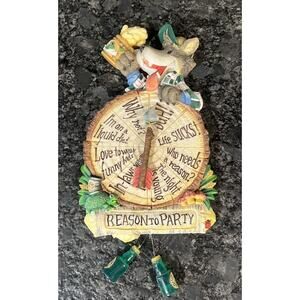 Enesco Moose Creek Crossing “Fishing Fibs” 2001 Wall Plaque #101177